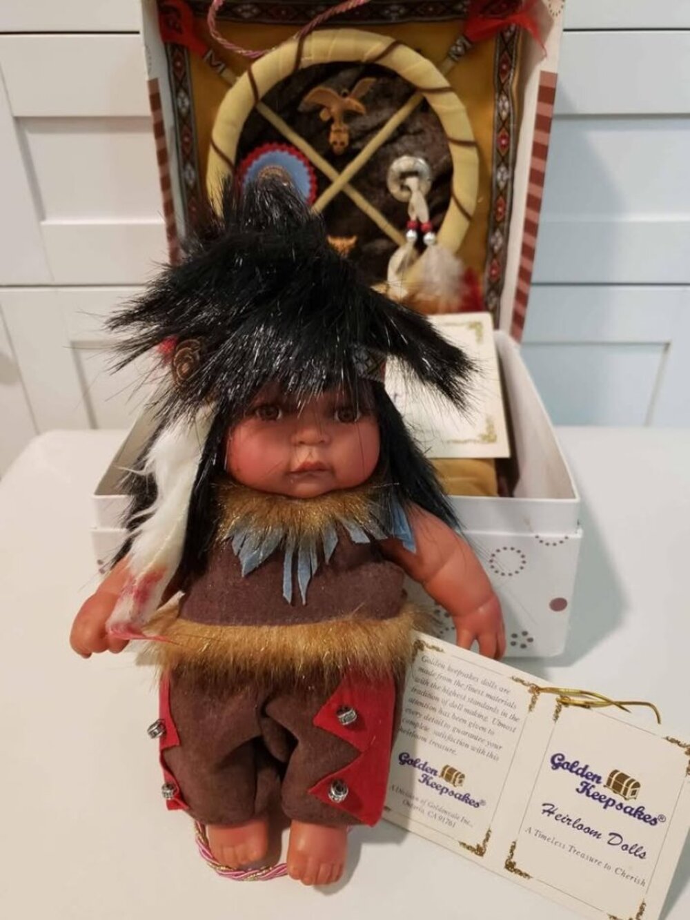 Golden Keepsakes Heirloom Doll Native American Indigenous Collectible LIMITED ED